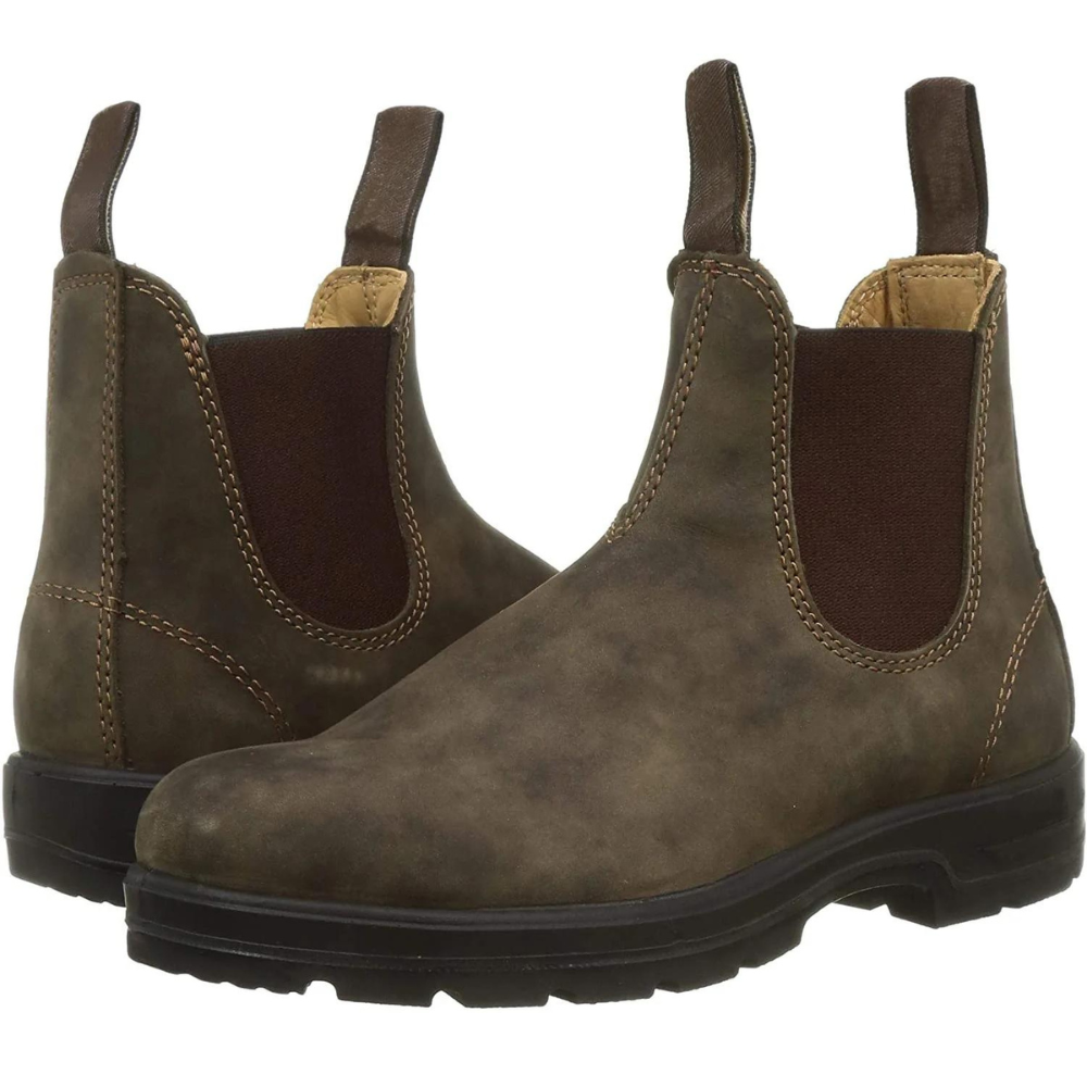 Braune Chelsea-Boots aus Leder, rutschfeste Sohle, ideal für Winter und Outdoor-Aktivitäten.