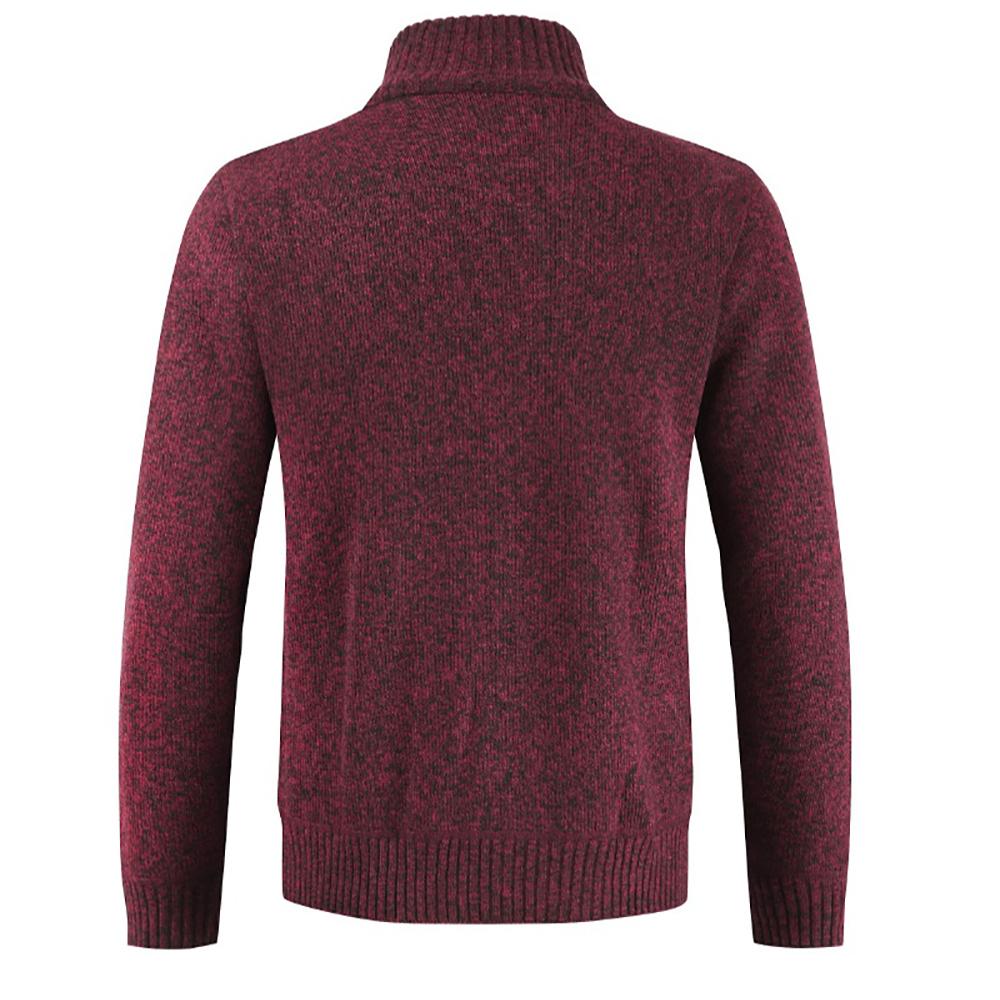 Roter Strickpullover Herren, Rückansicht, warm, modisch, Winterkleidung, Baumwolle, elegant.