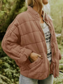 Damen Übergangsjacke oversized, rosa, gesteppt, Reißverschluss, modisch, bequem, Herbstmode.
