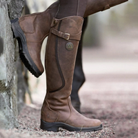 Damen-Winterstiefel, braun, wasserdicht, Leder, rutschfeste Sohle, Outdoor-Boots.