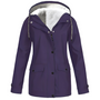 Damen Winterjacke lila, wasserdicht, mit Kapuze und Fleece-Futter, warm und stilvoll.