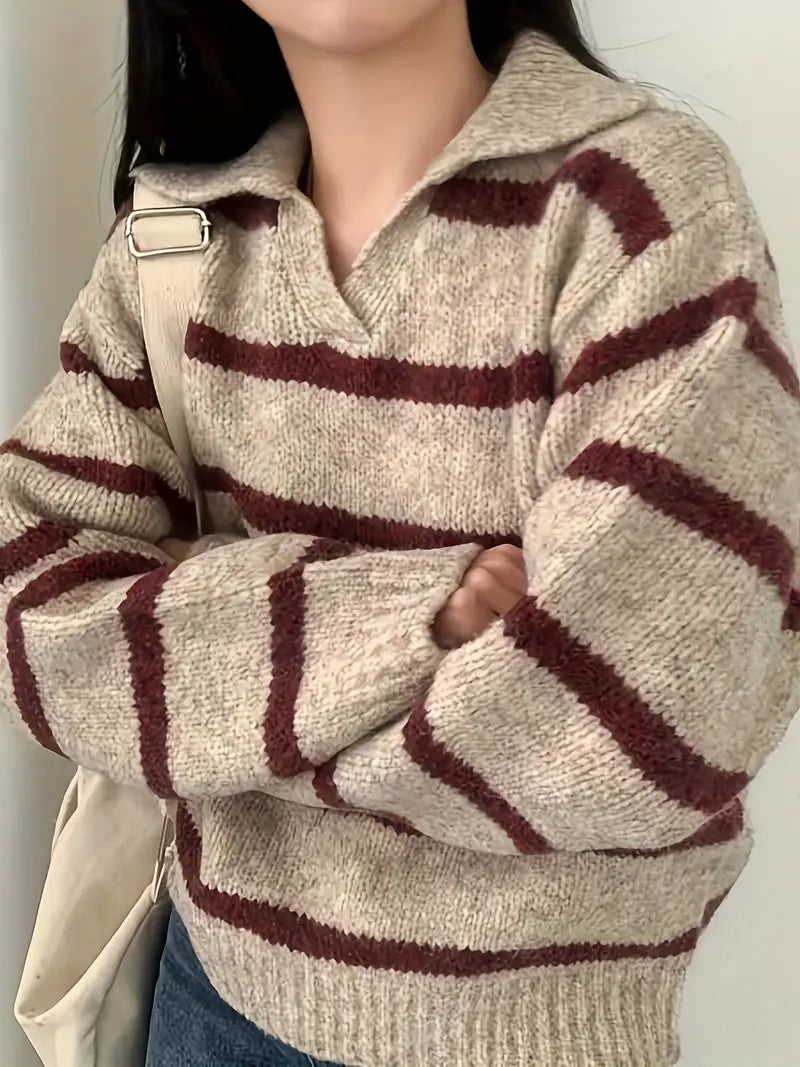 Strickpullover für Damen mit V-Ausschnitt – Sofie