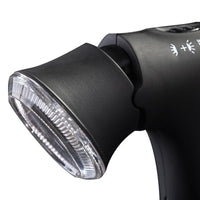 Schwarzer Handdampfer für Kleidung, tragbar, leistungsstark, mit transparentem Wassertank.