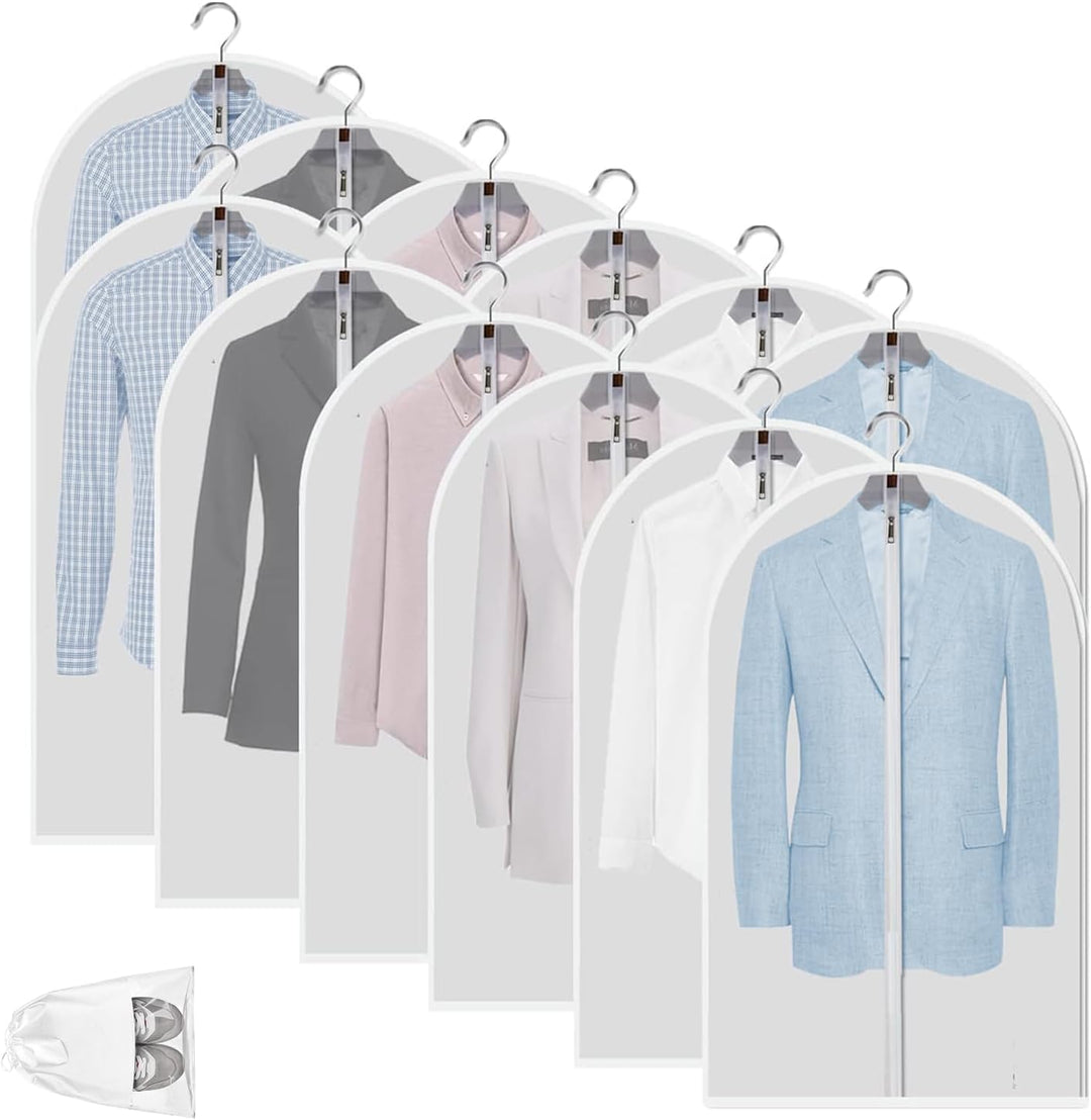 Klare PEVA-Kleideraufbewahrungstaschen – 12er-Pack Staubdichte Kleiderschützer – 2 zum Preis von 1