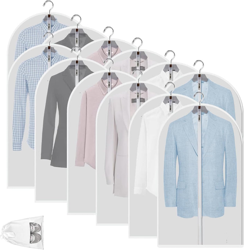 Klare PEVA-Kleideraufbewahrungstaschen – 12er-Pack Staubdichte Kleiderschützer – 2 zum Preis von 1