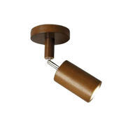 Braune Deckenleuchte aus Holz, verstellbar, modernes Design, Innenbeleuchtung, Spotlampe.