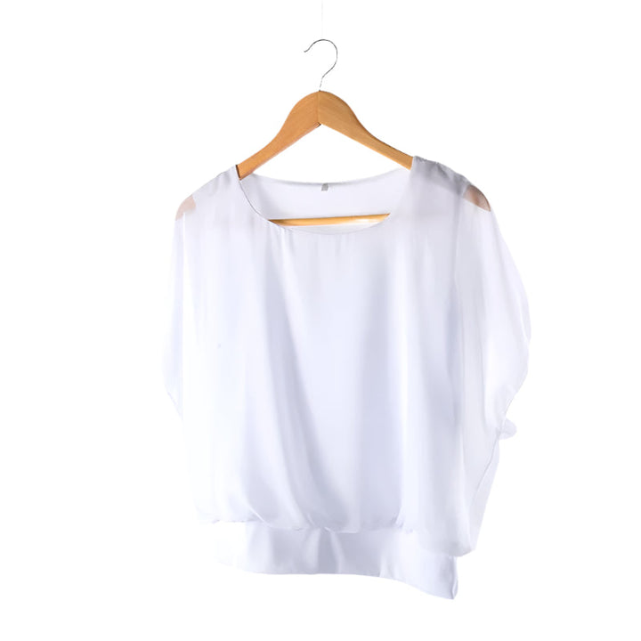 Damen Chiffon Bluse mit Rüschenärmeln – Ariana Herbstzauber