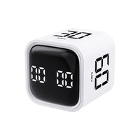 Weißer digitaler Würfel-Timer mit LED-Anzeige, Küchenuhr, Countdown-Timer, modern, minimalistisch.