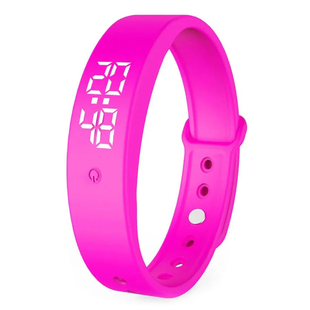Rosa LED-Armbanduhr, Silikon, digital, sportlich, modisch, Unisex-Design, Fitness-Tracker.