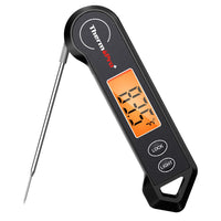 ThermoPro digitales Fleischthermometer, schwarz, klappbar, LCD-Display, Küchenthermometer.