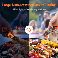 Digitales Küchenthermometer mit großem, drehbarem, beleuchtetem Display für Grill und BBQ.