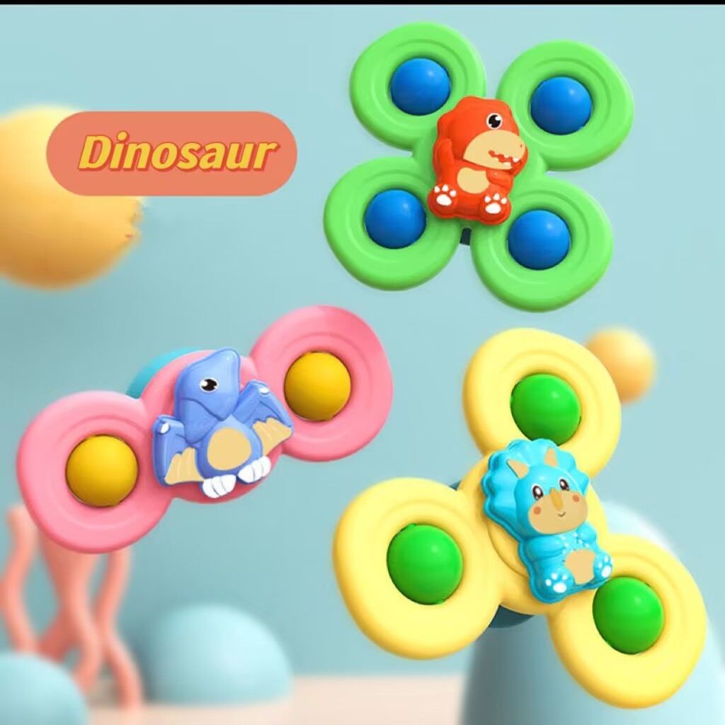 Dinosaurier-Fidget-Spinner, bunt, Kunststoff, Stressabbau-Spielzeug für Kinder, 3er-Set