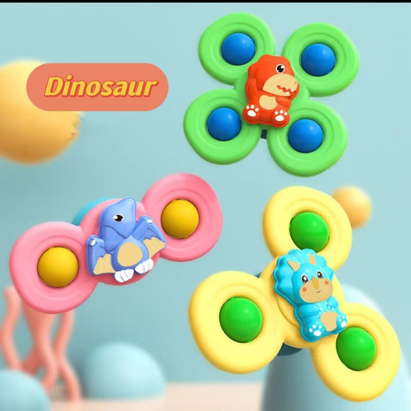 Dinosaurier-Fidget-Spinner, bunt, Kunststoff, Stressabbau-Spielzeug für Kinder, 3er-Set
