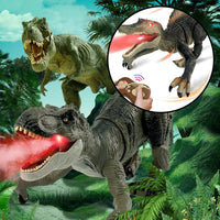 Ferngesteuertes Dinosaurier-Spielzeug, T-Rex und Spinosaurus, mit LED-Licht, für Kinder.