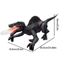 Schwarzes Dinosaurier-Spielzeug mit leuchtendem Maul, 35,5 cm, Kunststoff, Kinder, Geschenk.