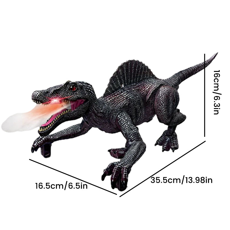 Schwarzes Dinosaurier-Spielzeug mit leuchtendem Maul, 35,5 cm, Kunststoff, Kinder, Geschenk.