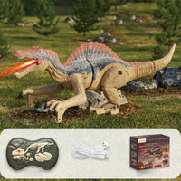 Spielzeug Dinosaurier Figur, Spinosaurus, mit Licht und Sound, beige-rot, im Freien, 22 cm