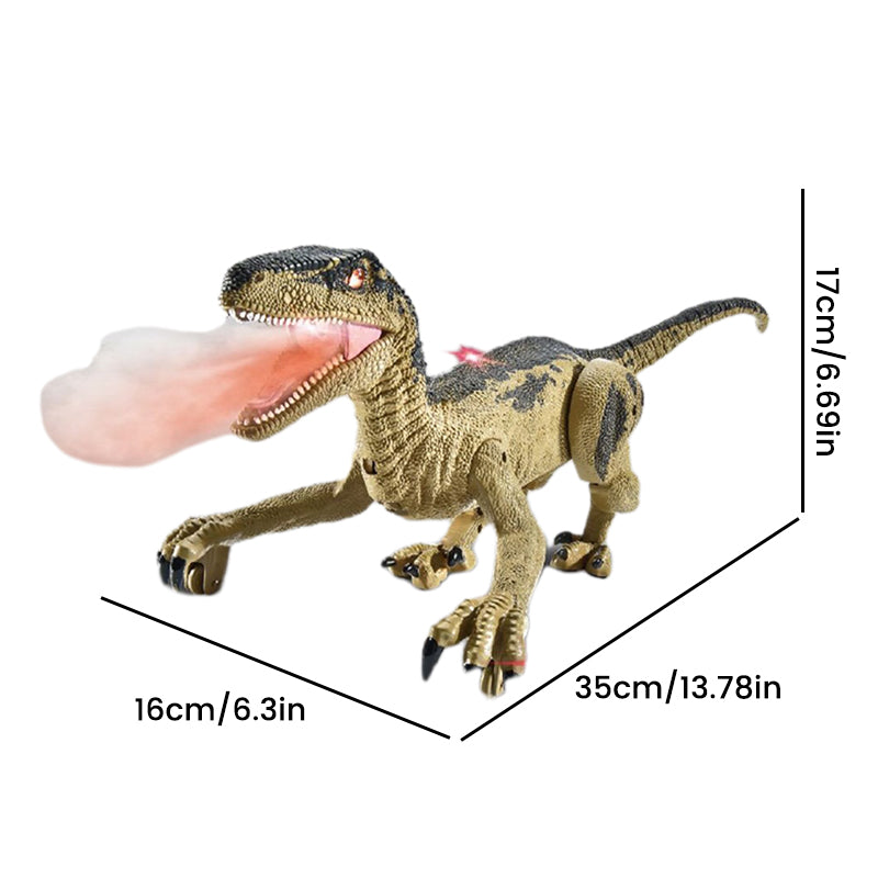 Dinosaurier-Spielzeug Velociraptor mit Licht und Sound, 35cm, braun, Kunststoff, Kinder Geschenk