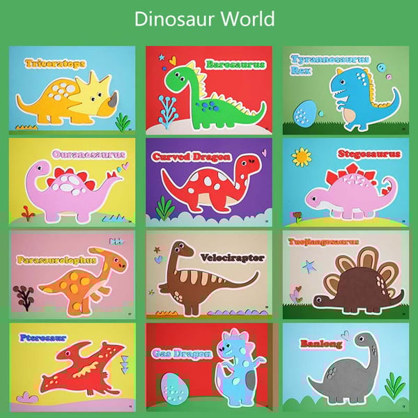 Bunte Dinosaurier-Karten für Kinder, Lernspielzeug, Dinosaurierwelt, pädagogisches Spielset.