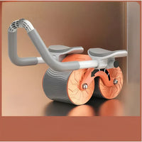 Ab Roller Bauchtrainer, orange-grau, Fitnessgerät für effektives Bauchmuskeltraining, Heimtraining.