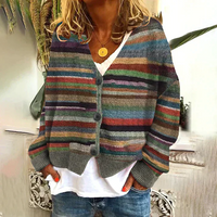 Gestreifte Damen Strickjacke – Herbstzauber Lurena