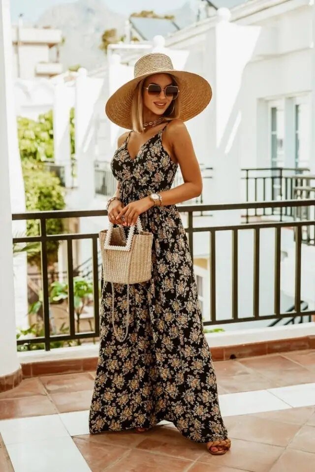 Boho Maxikleid mit Blumenmuster für den Sommer – Yara