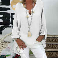 Herbstliche Damenbluse aus Leinen – Elodie