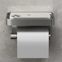 Toilettenpapierhalter mit Smartphone-Ablage, Edelstahl, wandmontiert, modernes Design