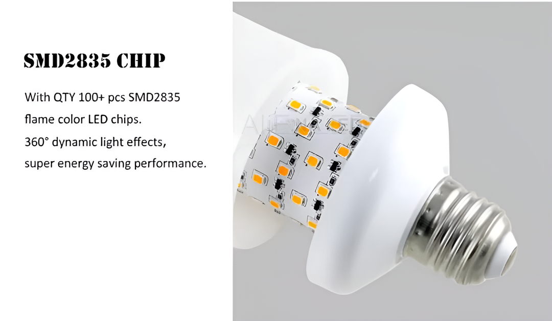 SMD2835 LED-Lampe, flammenfarbene Chips, 360° Lichteffekte, energiesparend, über 100 Stück.