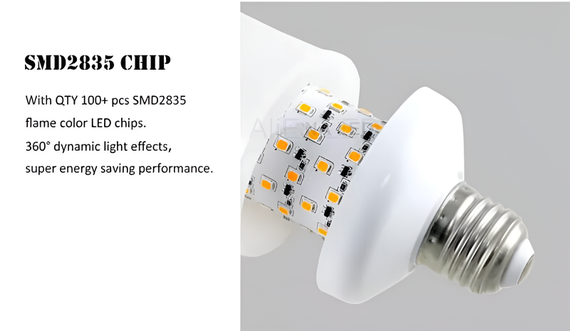SMD2835 LED-Lampe, flammenfarbene Chips, 360° Lichteffekte, energiesparend, über 100 Stück.