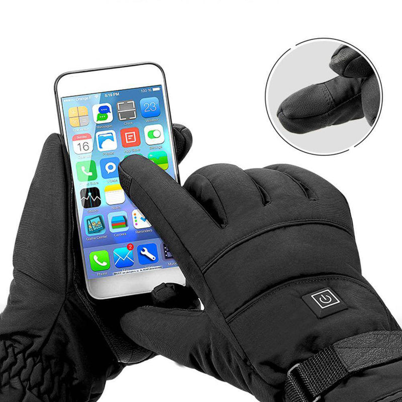 Schwarze Touchscreen-Handschuhe, Smartphone-kompatibel, winterfest, isoliert, für Outdoor-Aktivitäten.