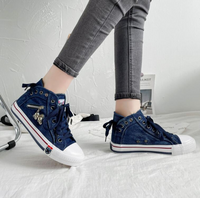 Trendige Hohe Denim Damen Sneaker – Selina