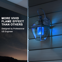 Wandleuchte mit lebendigem Flammeneffekt, LED, schwarz, für Außenbereich, modernes Design.