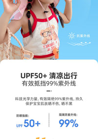 Mädchen-Sommerkleid mit Bärendruck, UV-Schutz UPF 50+, rot-weiß, Kinderbekleidung.