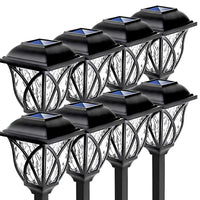 Schwarze Solar-Gartenleuchten, 10er-Set, LED, wetterfest, energiesparend, Außenbeleuchtung.