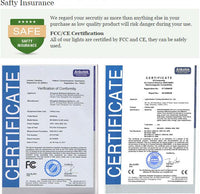 Zertifikat der Konformität, FCC/CE-zertifiziert, Sicherheitsgarantie, Anbotek, blau-weißes Design.