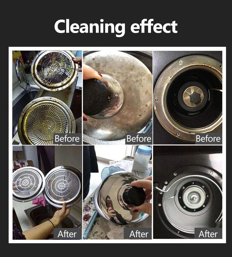 Vorher-Nachher-Bilder von gereinigten Dunstabzugshaubenfiltern, glänzend und sauber.