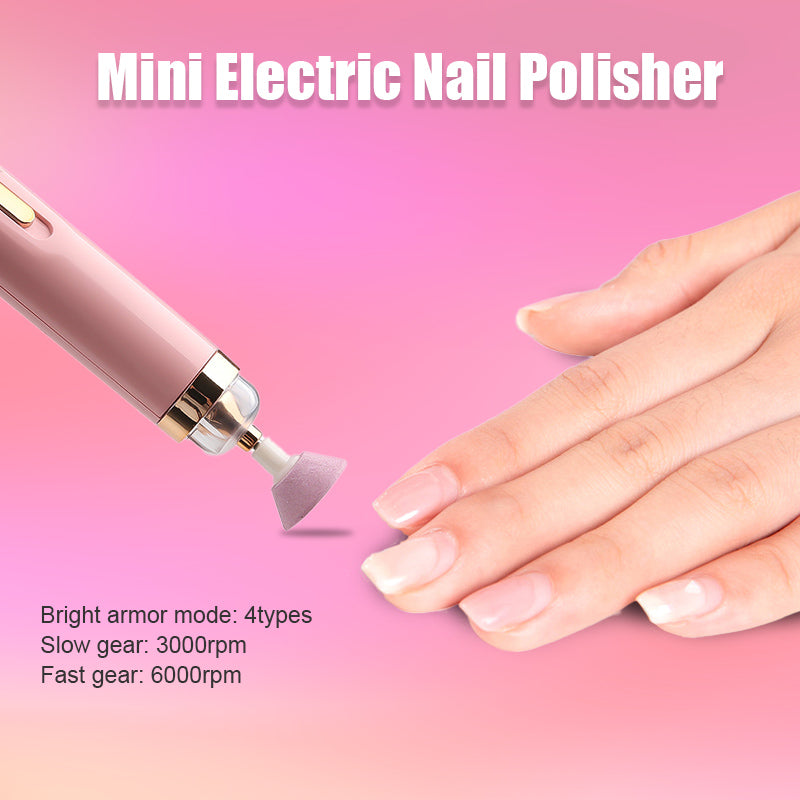 Mini elektrischer Nagelpolierer, rosa, für Maniküre, 3000-6000 U/min, handlich, effizient.