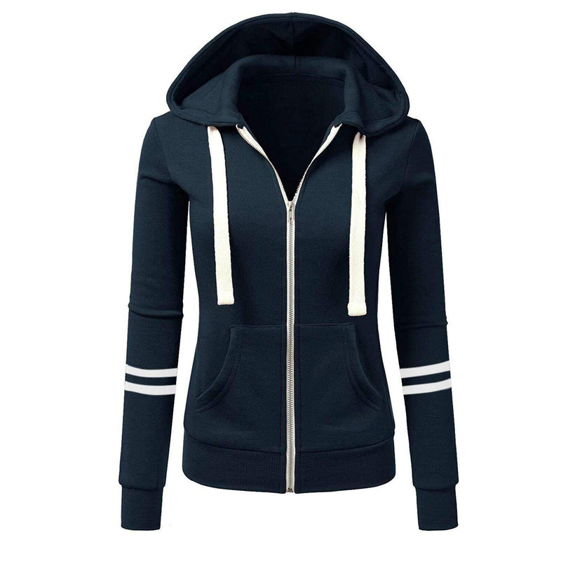 Damen Kapuzen Hoodie mit Reißverschluss aus Wolle – Beatrice