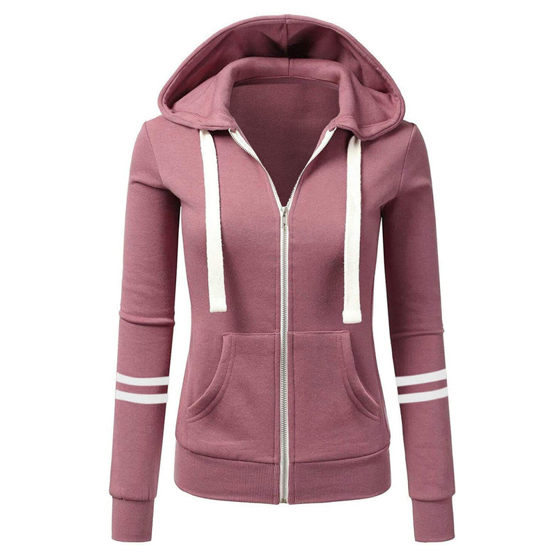 Damen Kapuzen Hoodie mit Reißverschluss aus Wolle – Beatrice