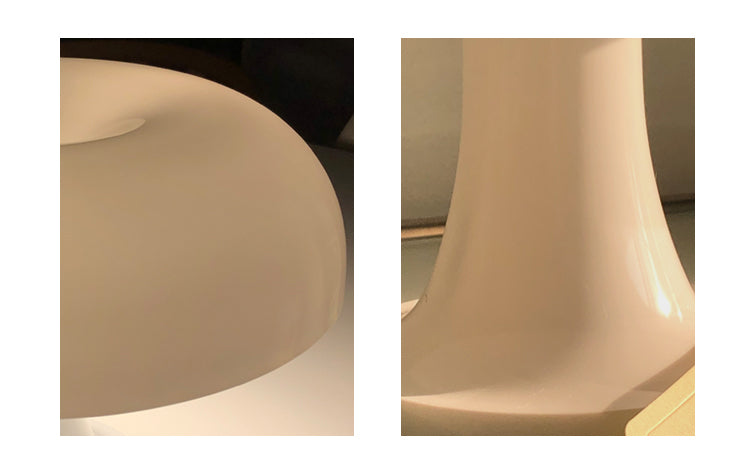 Beige Designerlampe aus Keramik, moderne Tischleuchte, minimalistisch, elegantes Wohnaccessoire.