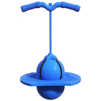 Blauer Balance-Ball mit Griff, Kinder-Spielzeug, Fitnessgerät, Outdoor-Aktivität, Kunststoff.