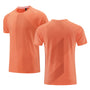 Orangefarbenes Sport-T-Shirt für Herren, atmungsaktiv, schnelltrocknend, Kurzarm, Polyester.