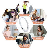 Weißer Nackenventilator, tragbar, freihändig, ideal zum Laufen, Lesen, Arbeiten, Studieren.