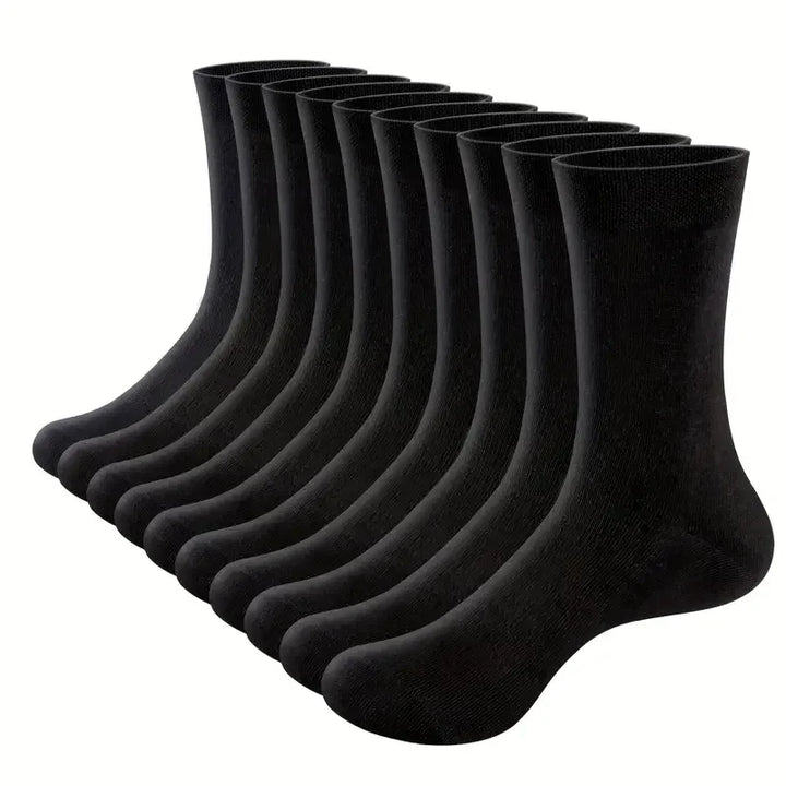 Zwölf Paar schwarze Baumwollsocken, knöchelhoch, nahtlos, für Herren und Damen.