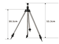 Kamerastativ aus Metall, höhenverstellbar, 50,5-53,3 cm, für Fotografie und Videoaufnahmen.
