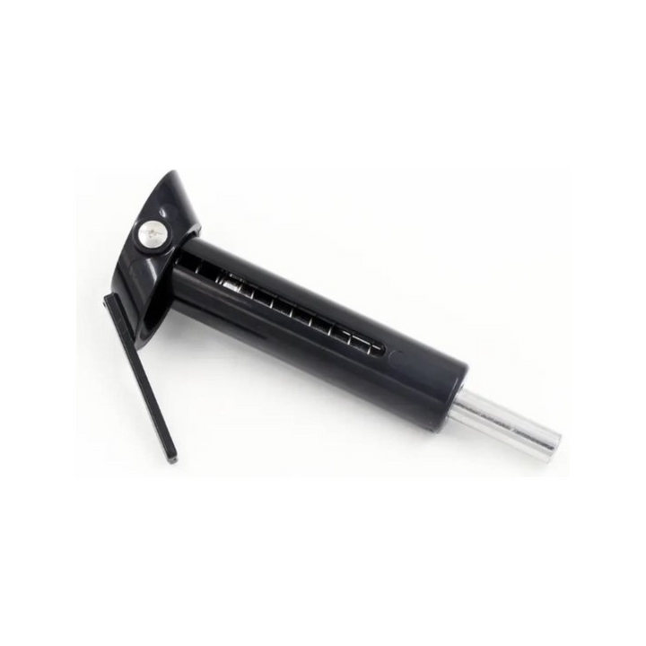 Schwarzer Dropset-Pin für Fitnessgeräte, verstellbar, robustes Design.