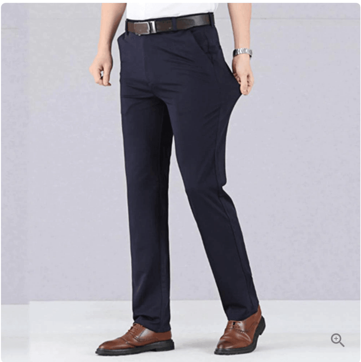 Herren Stretchhose, dunkelblau, elegant, Business-Look, bequem, modisch, hochwertige Qualität.