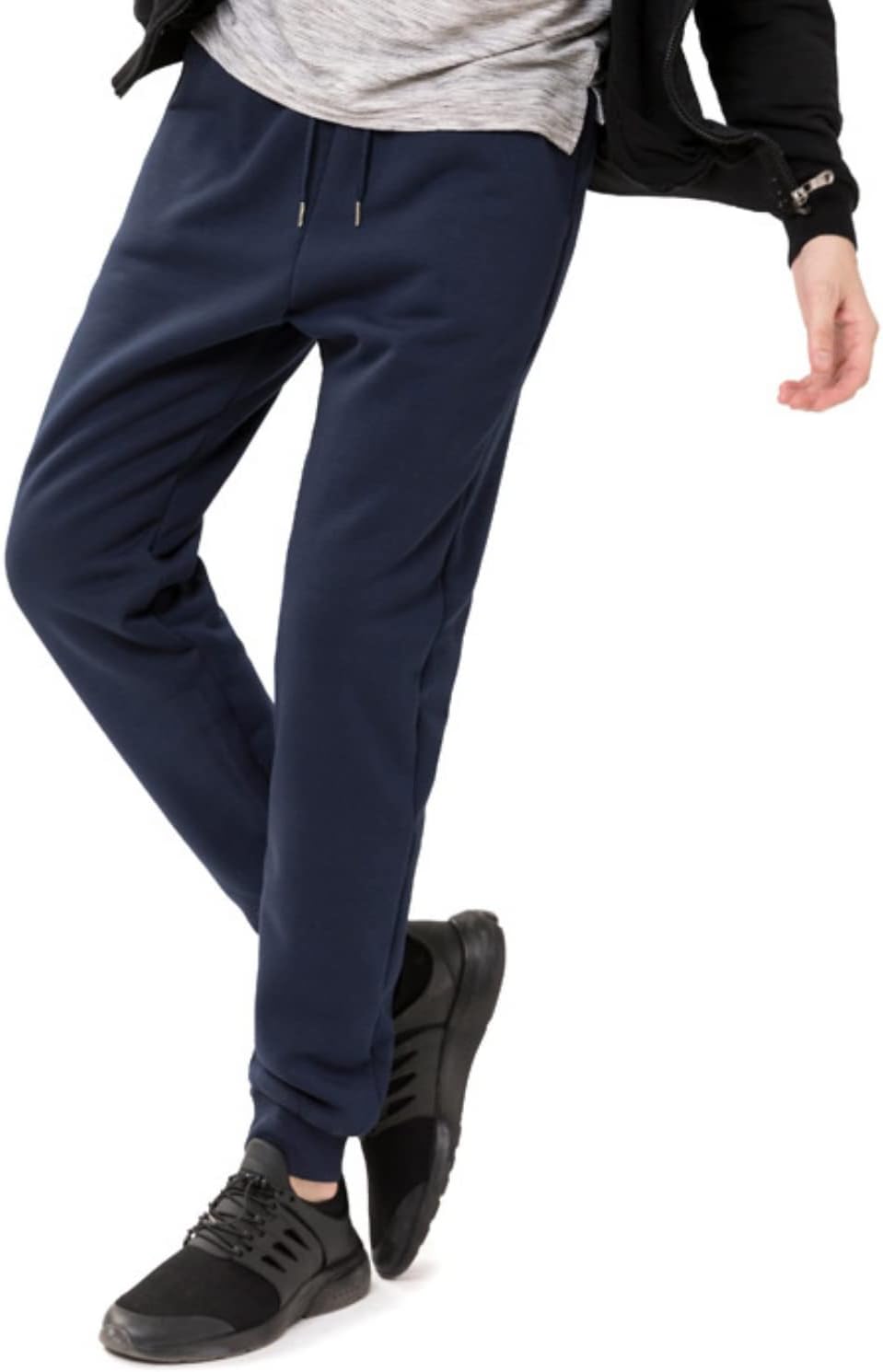 Dunkelblaue Jogginghose Herren, bequem, sportlich, Baumwolle, Freizeitmode, Fitnessbekleidung.