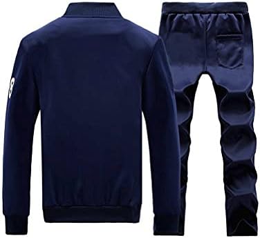 Dunkelblauer Herren-Trainingsanzug, Jacke und Hose, Sportbekleidung, bequem, modisch.